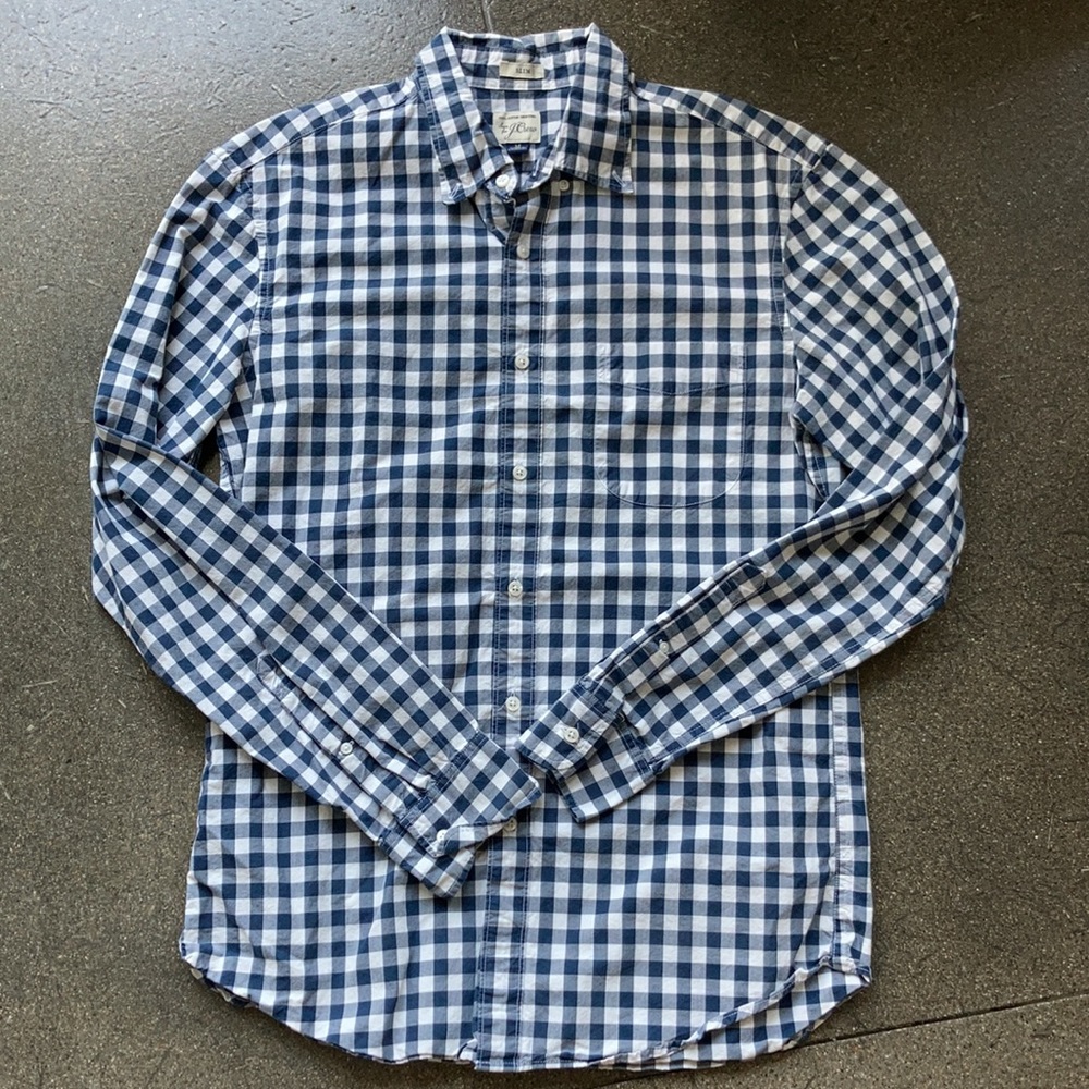 J. Crew Slim Fit Gingham Plaid Button Down